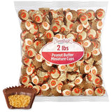 Peanut Butter Miniature Cups, 2lb Pack of Peanut Butter Cups Bulk, Perfect ReesCups for Stocking, Dessert Toppings, Party Favors and Gift Baskets