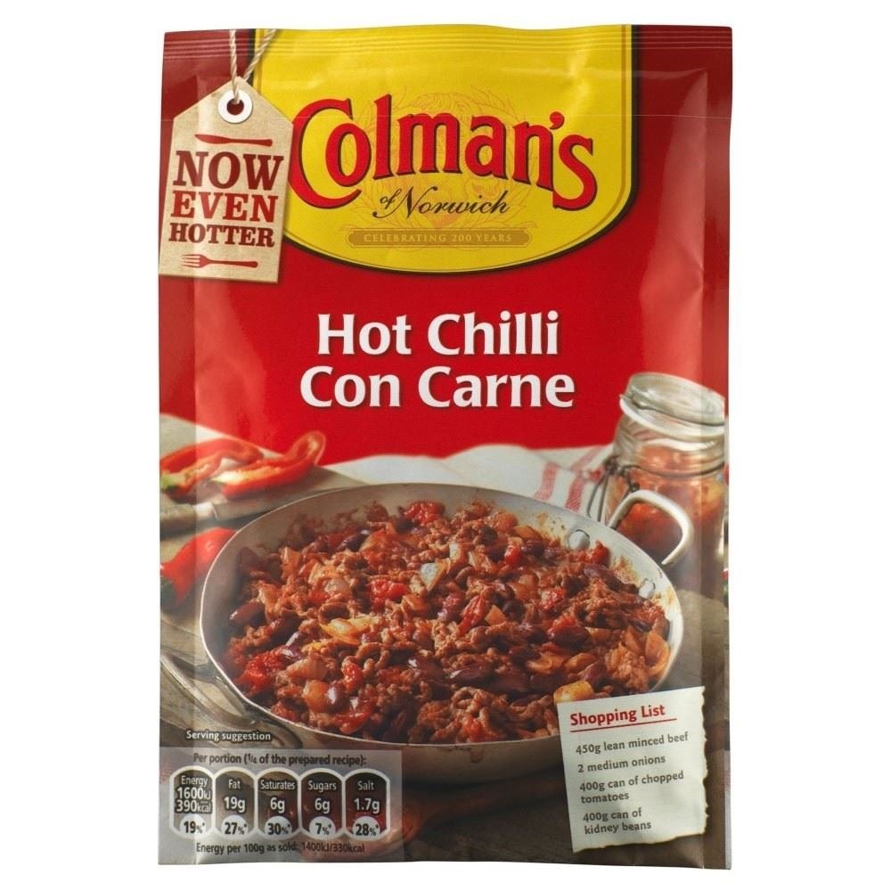 Colman's Hot Chilli Con Carne Sauce Mix (40g) - Pack of 2