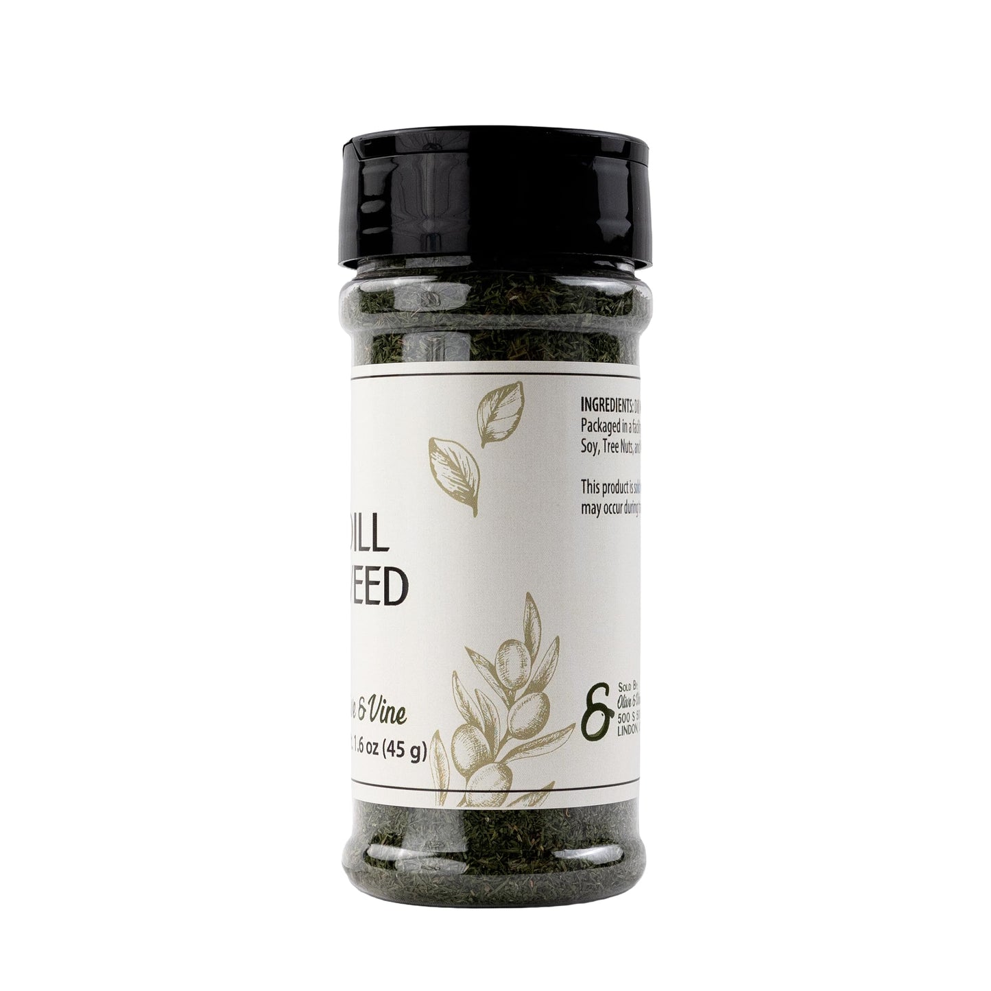 Olive & Vine Dill Weed, Fresh Herb Flavor, For Dressings & Seafood, Rich Tradition, Authentic Taste, For Global Recipes (1.6 Ounce)