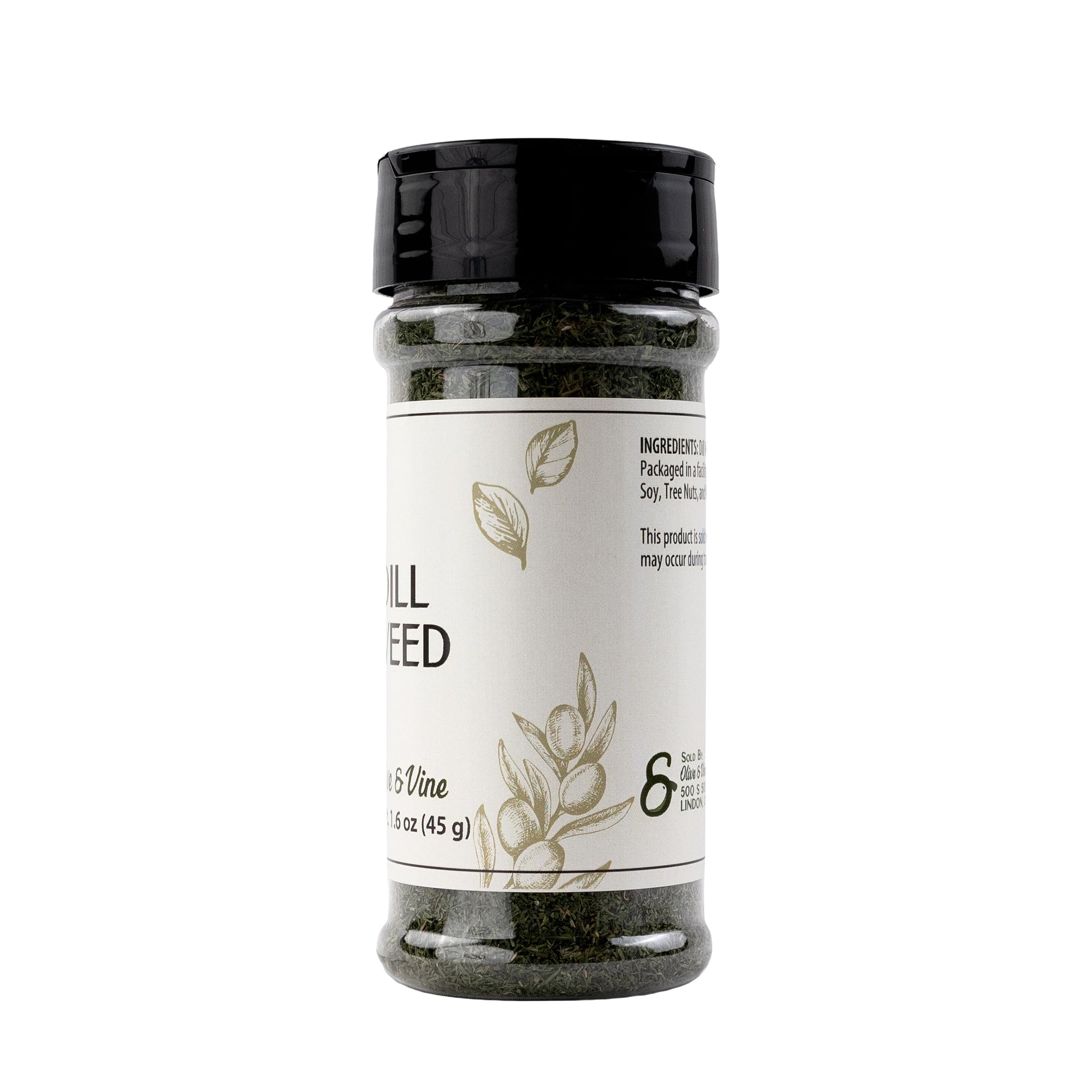 Olive & Vine Dill Weed, Fresh Herb Flavor, For Dressings & Seafood, Rich Tradition, Authentic Taste, For Global Recipes (1.6 Ounce)