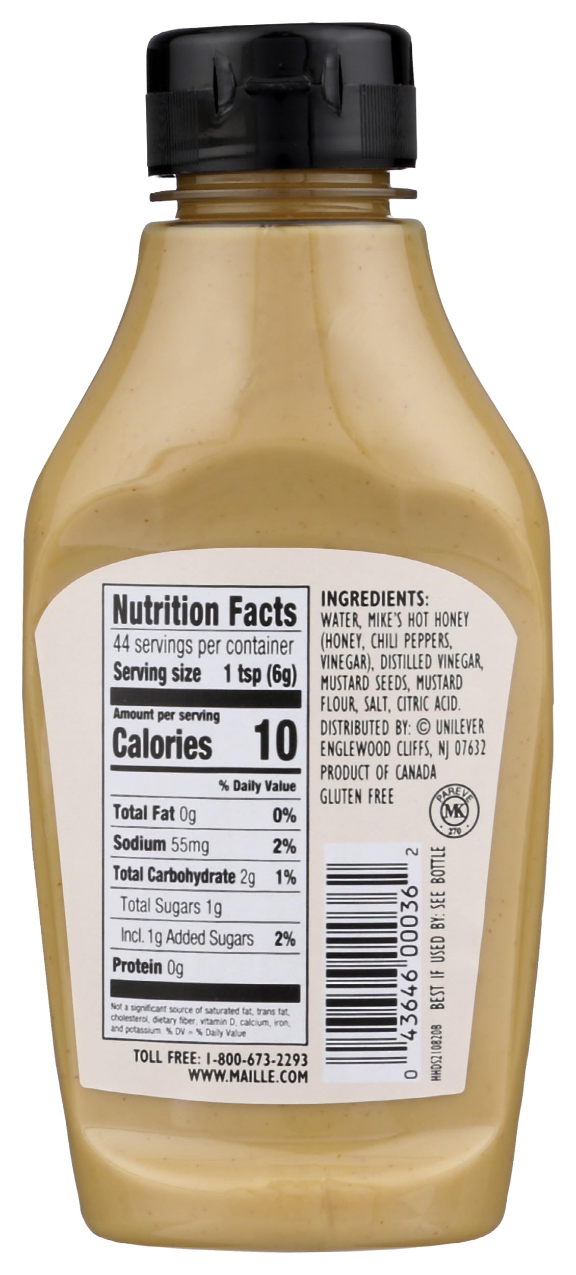 Maille x Mike's Hot Honey Special Edition Savory-Sweet Condiment with a Spicy Kick Hot Honey Dijon Mustard Gluten-Free, Shelf-Stable 9.4oz
