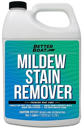 Better Boat Mold and Mildew Stain Remover 1 Gallon for Fabric Vinyl Tile Grout, Removes Mold Stains on Boat Seats Bathroom Shower Patio Furniture