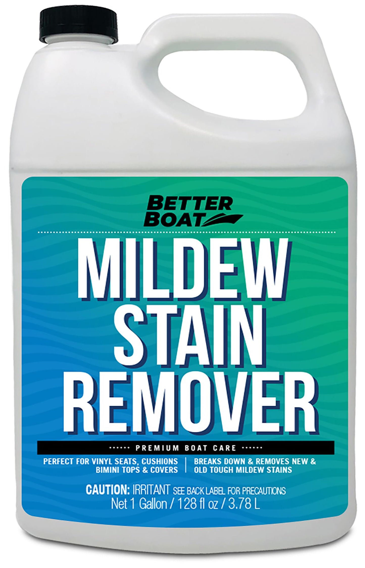 Better Boat Mold and Mildew Stain Remover 1 Gallon for Fabric Vinyl Tile Grout, Removes Mold Stains on Boat Seats Bathroom Shower Patio Furniture