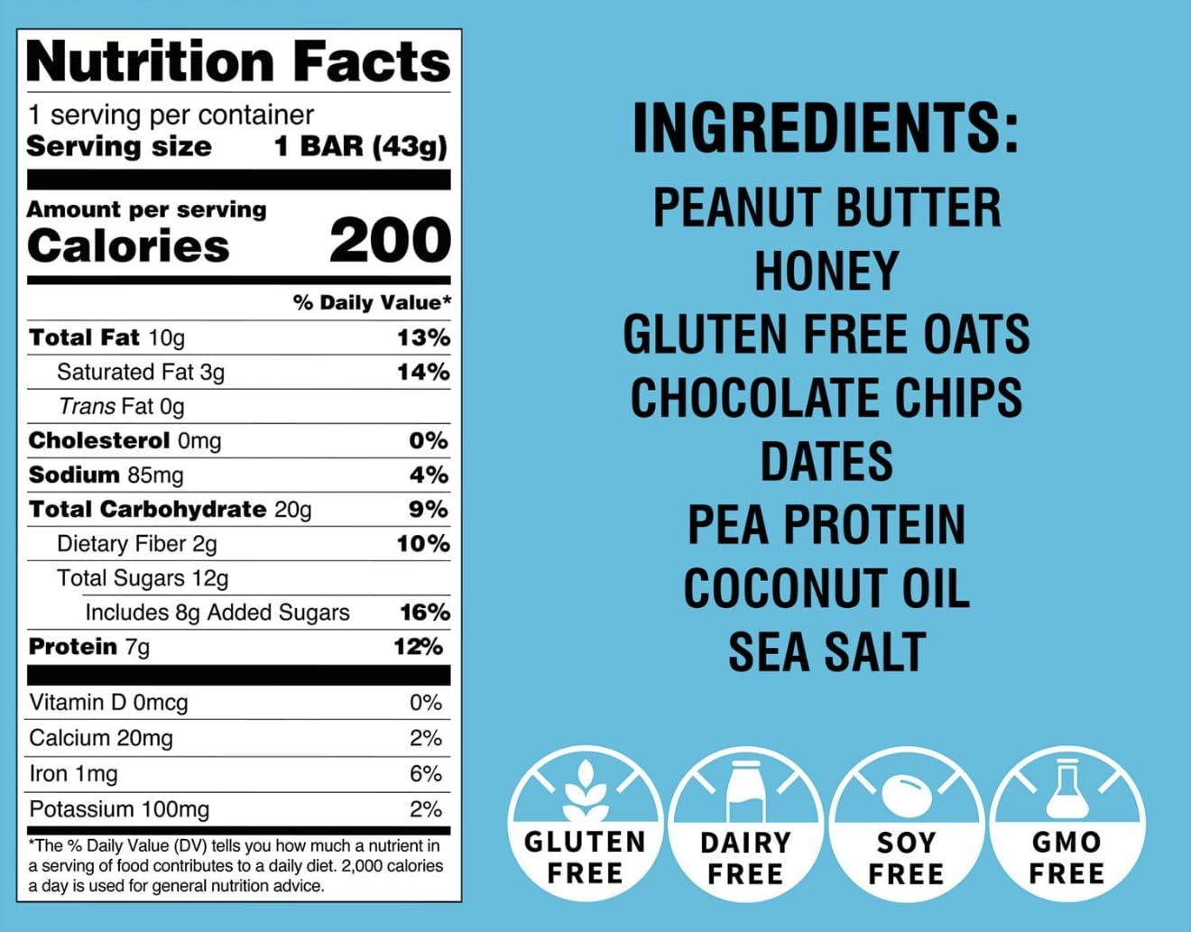 Protein Snack Bar Variety Pack, Oatmeal Chocolate Chip & Peanut Butter Chocolate Chip, Gluten Free Energy Bars, High Protein Grab-and-Go Snacks, 12