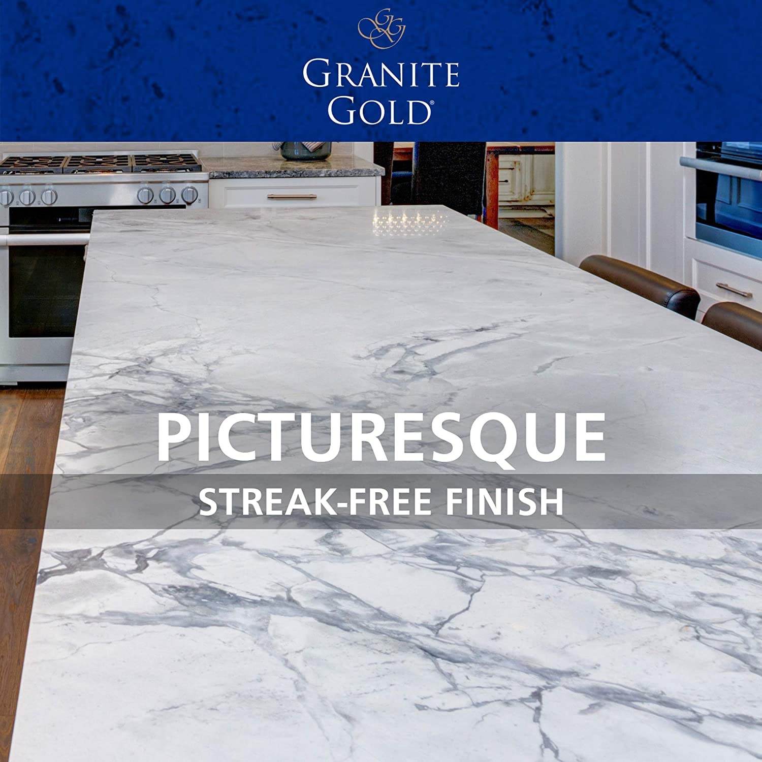 Granite Gold Daily Cleaner Spray Streak-Free Cleaning for Granite, Marble, Travertine, Quartz, Natural Stone Countertops, and Floors, 1 x 64 Fl. Oz