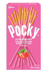 Pocky Strawberry Biscuit Sticks - Sweet Strawberry-Covered Crunchy Snack, Mess-Free and Great for Sharing - (Pack of 10)