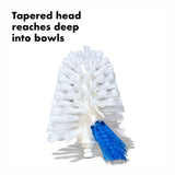 OXO Good Grips Toilet Brush with Rim-Cleaner Replacement Head, White, Plastic Handle, 10-Inch
