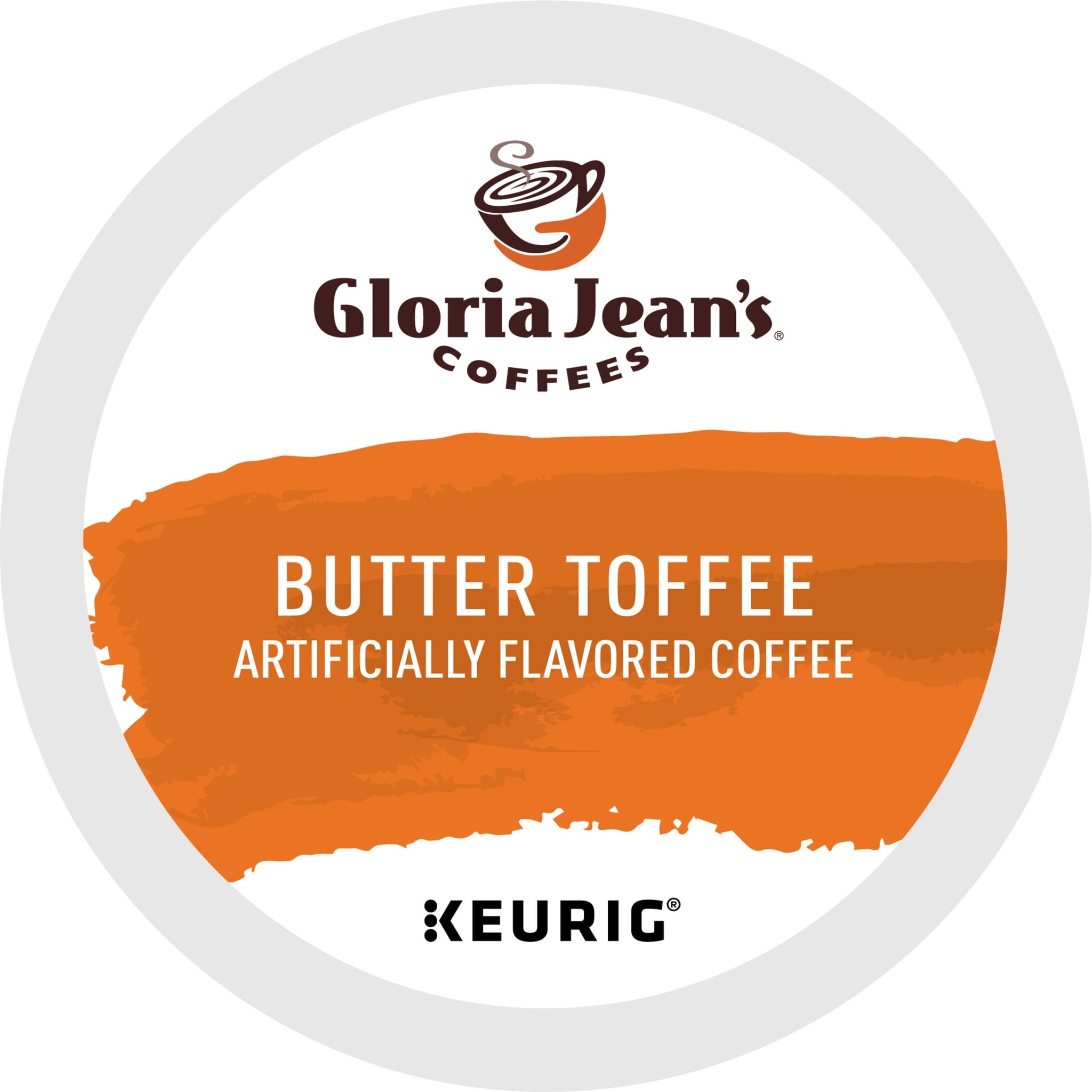 Gloria Jean's Coffees Butter Toffee, Single-Serve Keurig K-Cup Pods, Flavored Medium Roast Coffee, 24 Count (Pack of 1)