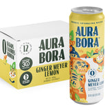 Aura Bora, Ginger Meyer Lemon Sparkling Water, 12 Fl Oz