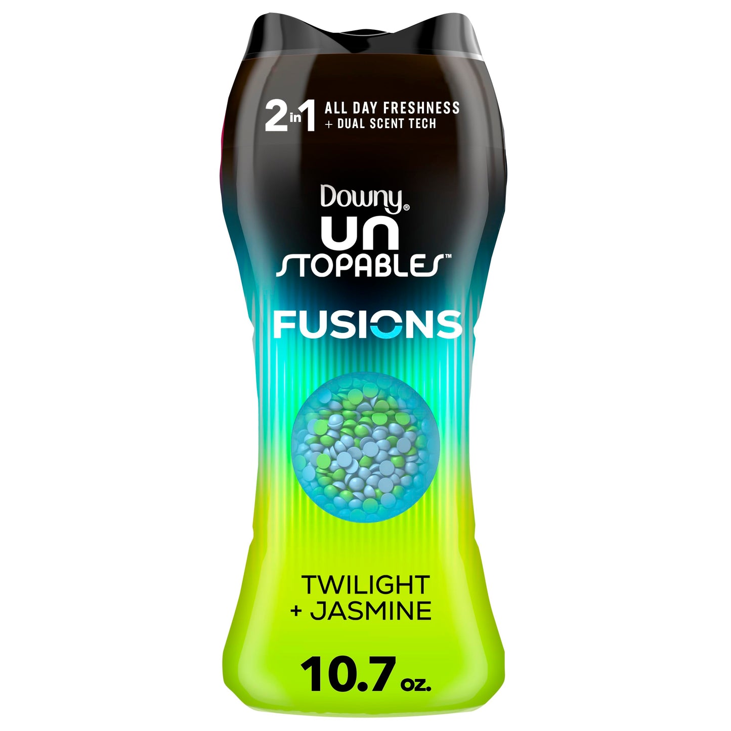 Downy Unstopables Fusions Scent Duos Laundry Scent Booster Beads, Twilight and Jasmine Scent, 10.7 OZ, 24hr non-stop freshness with 2 in 1 dual scent