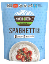 Miracle Noodle Ready to Eat Organic Spaghetti Pasta, 7 Oz (Pack of 6), Plant Based Shirataki Konjac Noodles, 5 Calories, 1g Net Carbs Per Serving