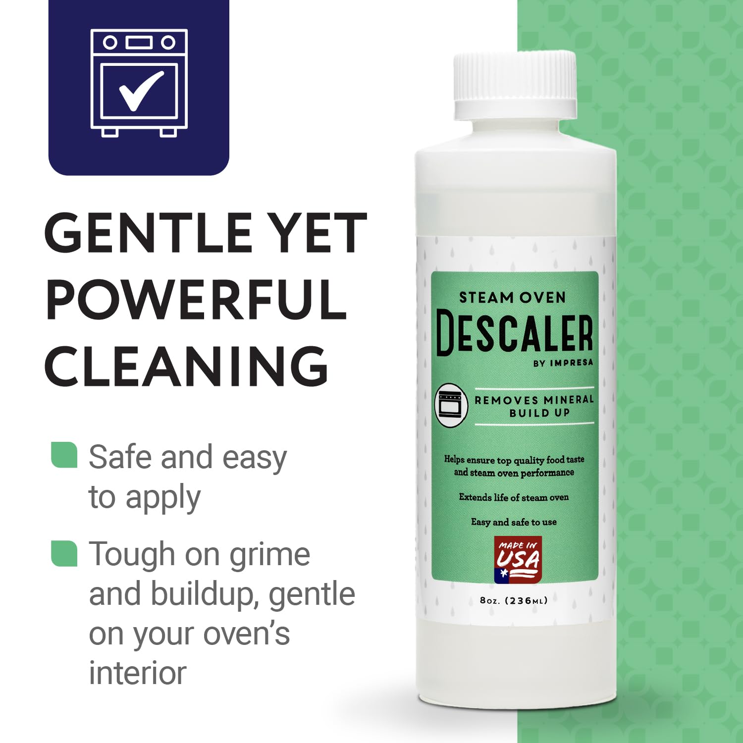 IMPRESA Steam Oven Descaling Solution - 8 Fl Oz Steam Oven Cleaner & Descaler - Compatible with Wolf, Miele, Thermador, Gaggenau, Bosch & Smeg