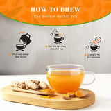 Oxify Organic Turmeric Root Herbal Tea - 100 Eco Friendly Tea Bags (100 Tea Bags, Turmeric)