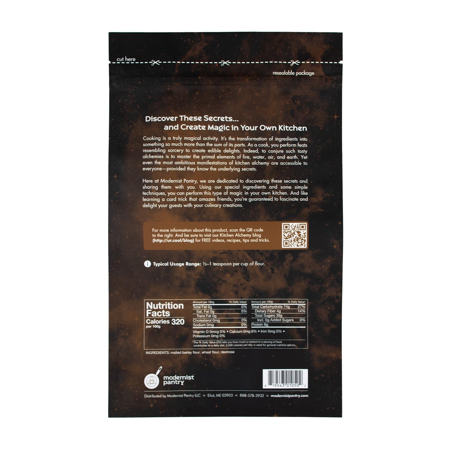 Diastatic Barley Malt Powder Vegan OU Kosher Certified - 400g/14oz