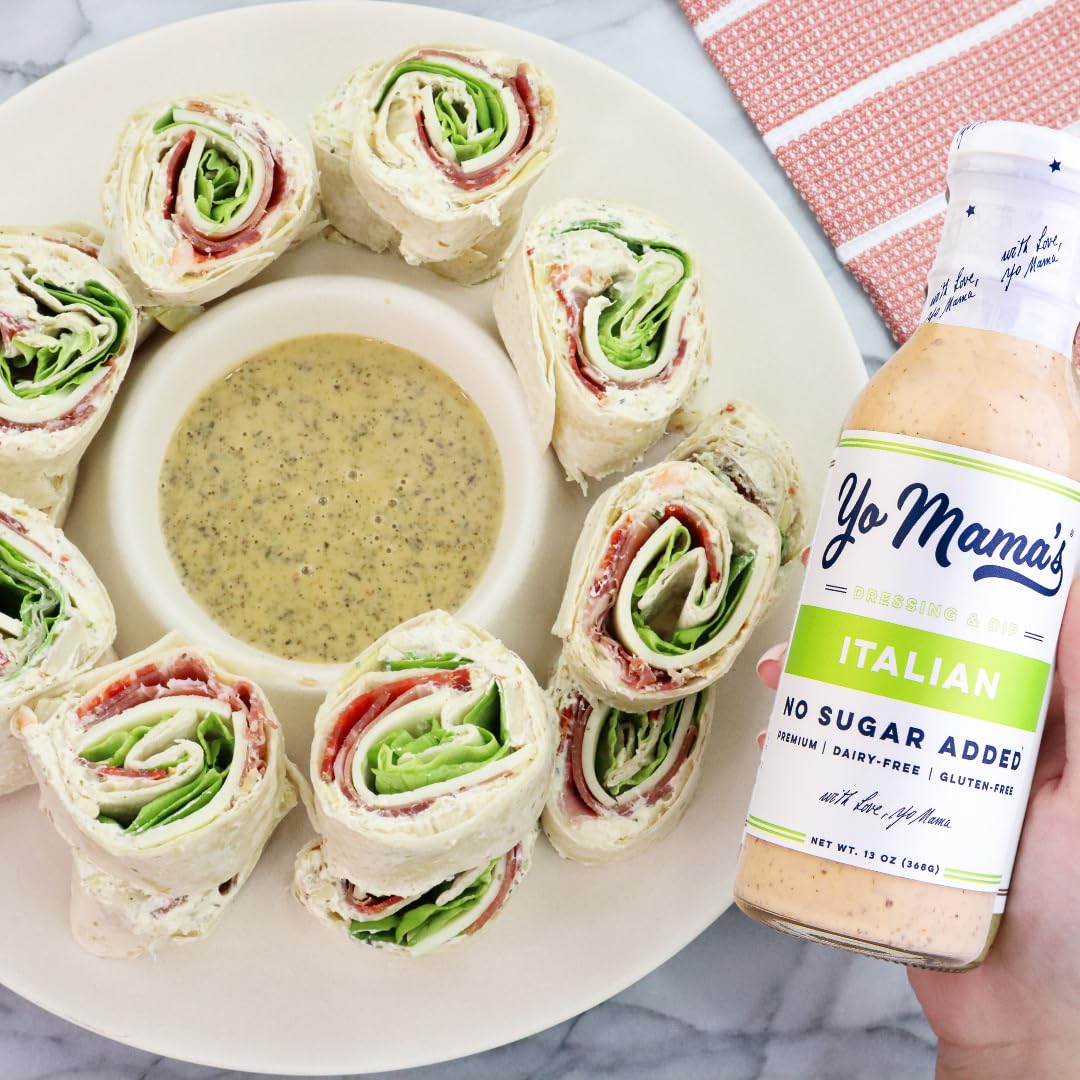 Yo Mama's Foods Keto Italian Dressing and Dip - Pack of (2) - Low Carb, No Sugar, Low Sodium, and Gluten-Free