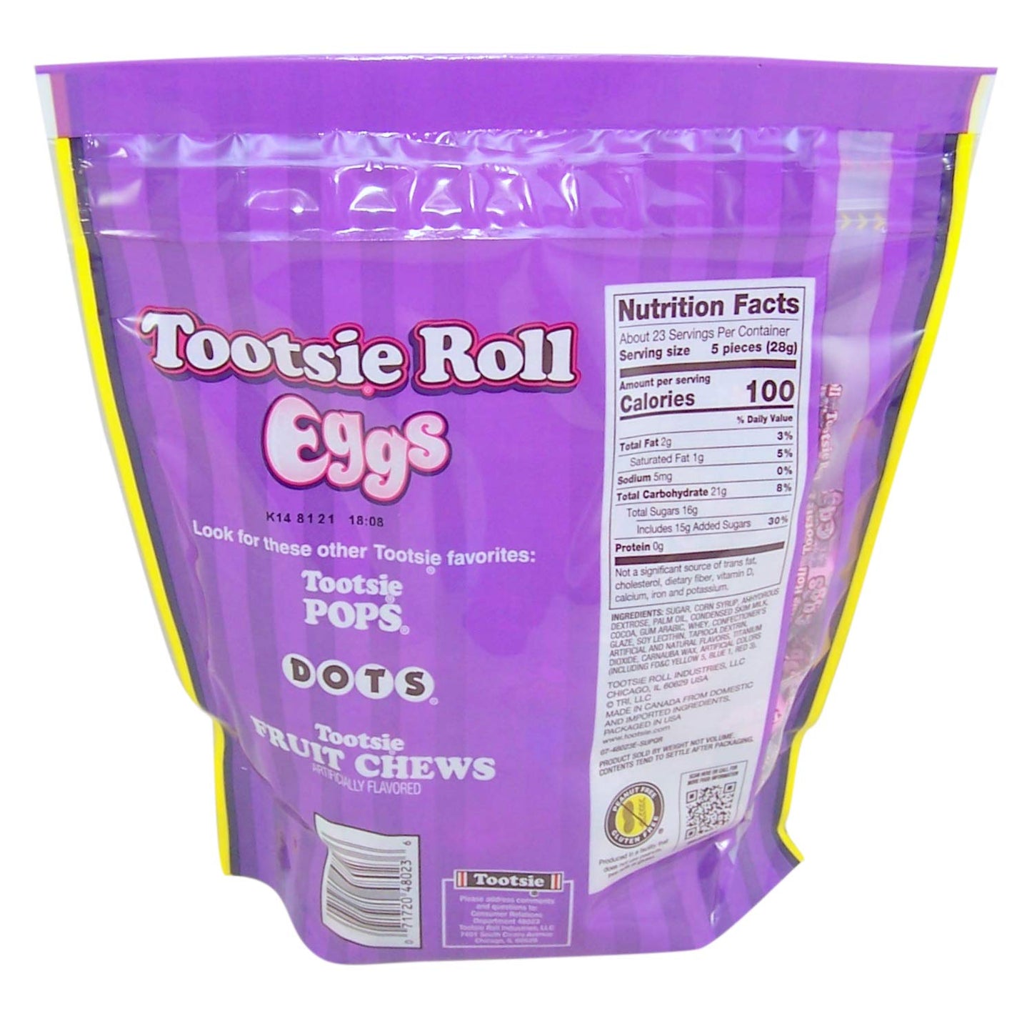 Tootsie Roll Candy Coated Eggs Shaped Wrapped (23 oz. Resealable Bag)