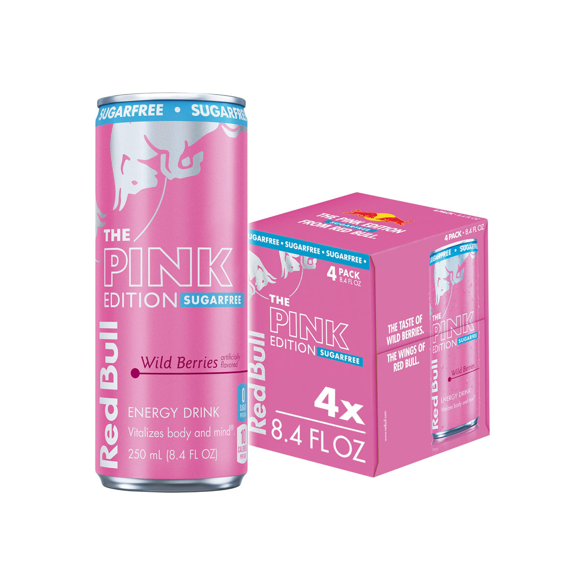 Red Bull Sugarfree Energy Drink, Wild Berries, Pink Edition