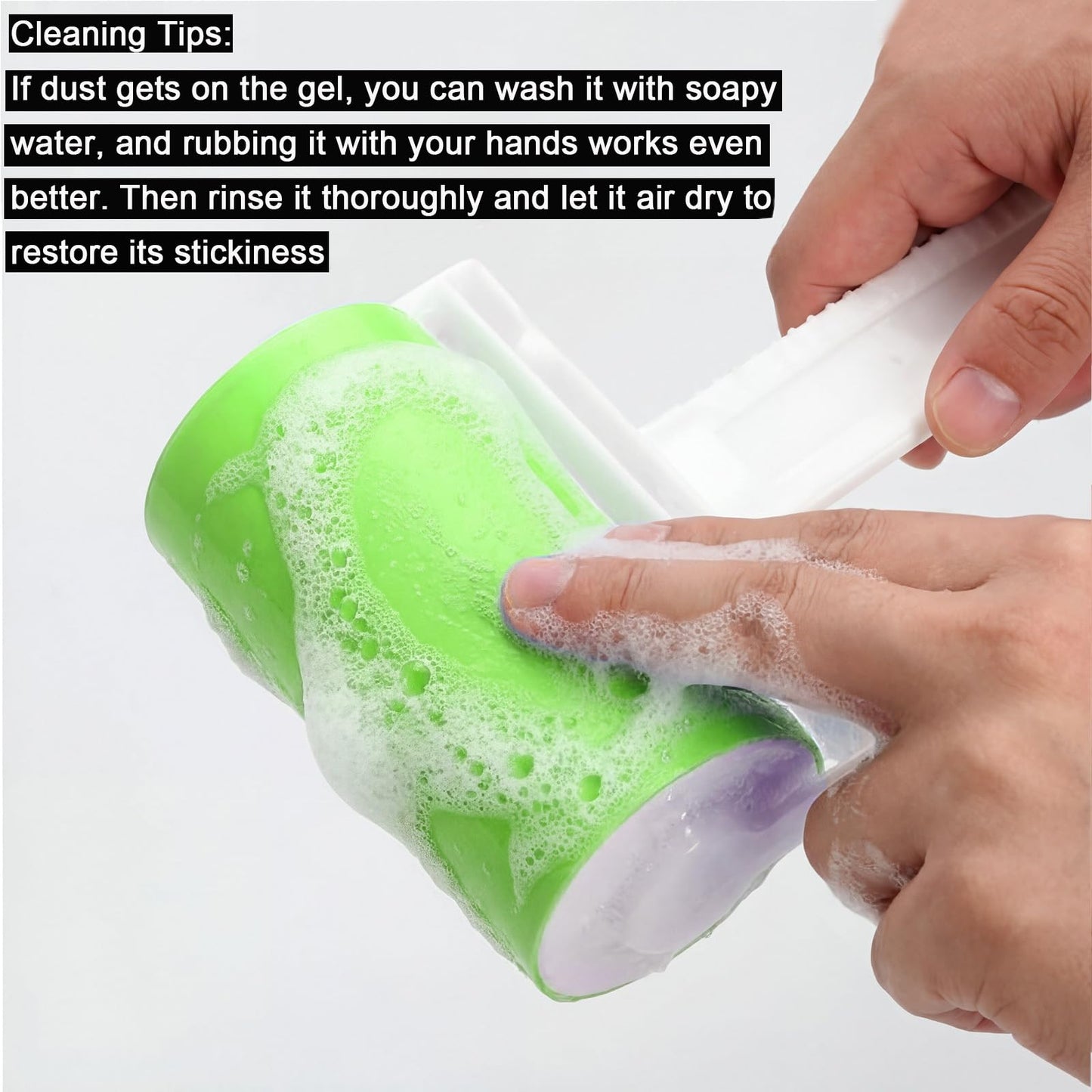 Reusable Washable Lint Roller 5 Pack, Sticky Travel Lint Roller, Portable Compact Pet Hair Remover Cleaner with Cover for Clothes, Pet Hairs