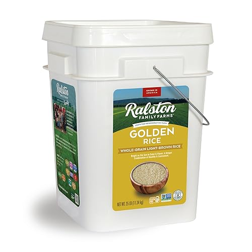 Ralston Family Farms, Golden Rice 25 lb Pail, American Grown, Non-GMO, Naturally Gluten Free,