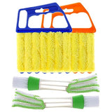 4Pcs Window Venetian Blind Cleaner Duster Tool,Washable 7 Fingers Dusting Cleaner and Air Vent Cleaner,Shutter Brush,Blinds Air Conditioner Keyboard