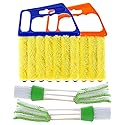 4Pcs Window Venetian Blind Cleaner Duster Tool,Washable 7 Fingers Dusting Cleaner and Air Vent Cleaner,Shutter Brush,Blinds Air Conditioner Keyboard