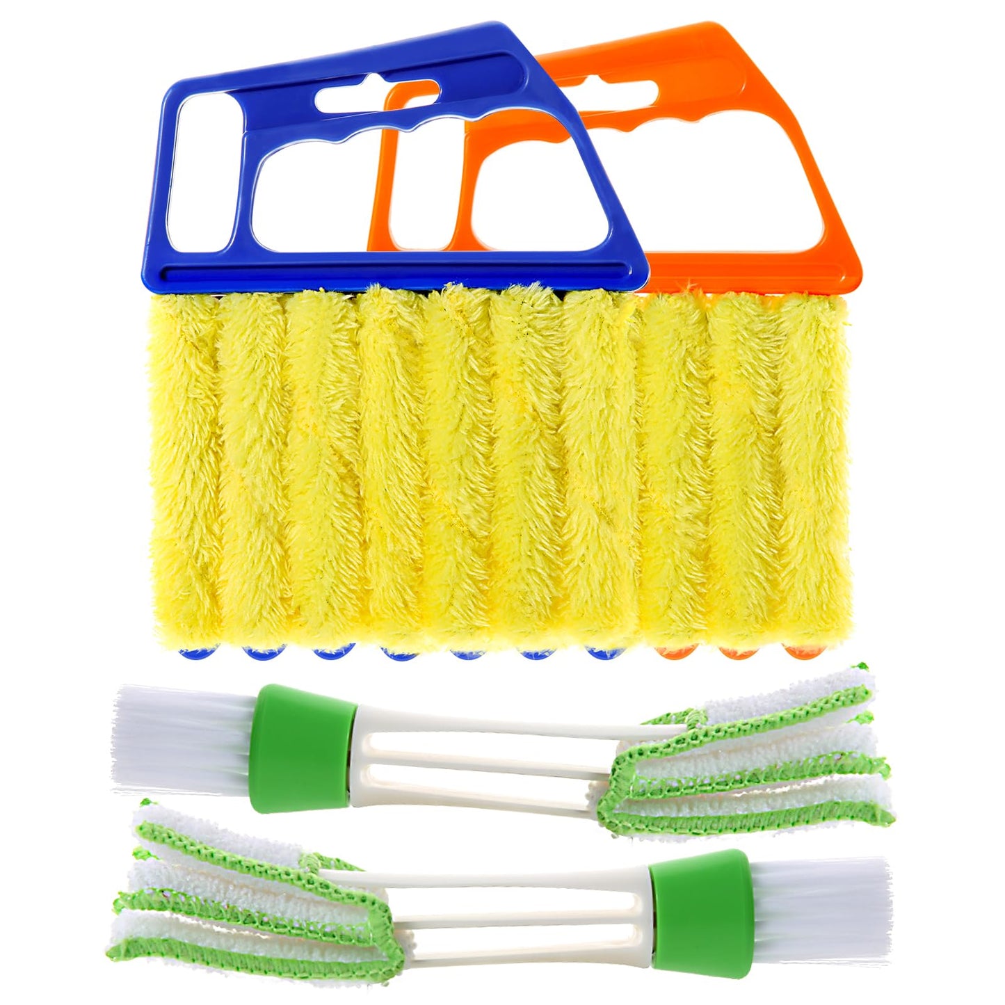 4Pcs Window Venetian Blind Cleaner Duster Tool,Washable 7 Fingers Dusting Cleaner and Air Vent Cleaner,Shutter Brush,Blinds Air Conditioner Keyboard