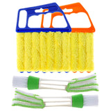 4Pcs Window Venetian Blind Cleaner Duster Tool,Washable 7 Fingers Dusting Cleaner and Air Vent Cleaner,Shutter Brush,Blinds Air Conditioner Keyboard
