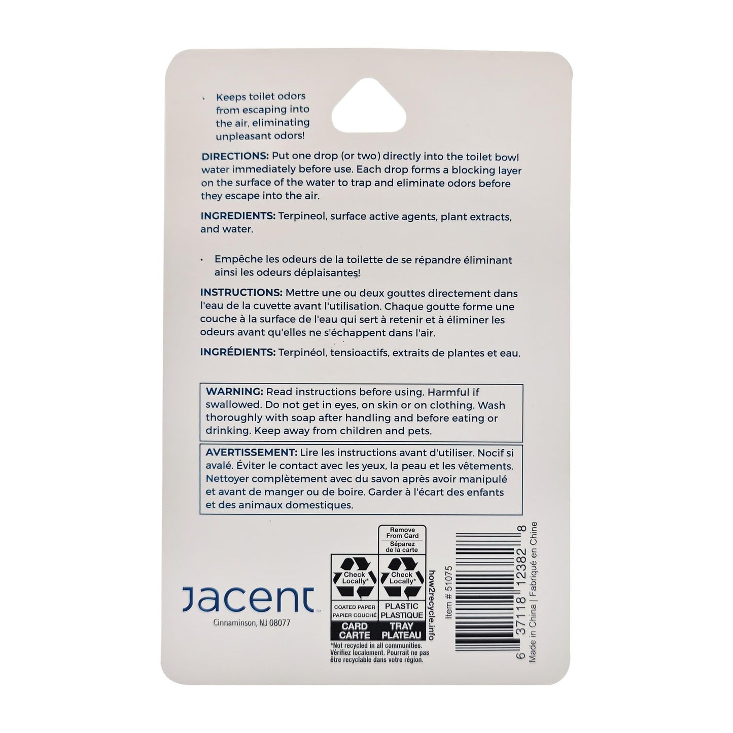 Jacent Fresh Flush Fresh Drop, Toilet Drops, Odor Eliminating Drops For Toilets, Forest Fresh Scent, Toilet Freshening Drops For Odors, Compact Easy