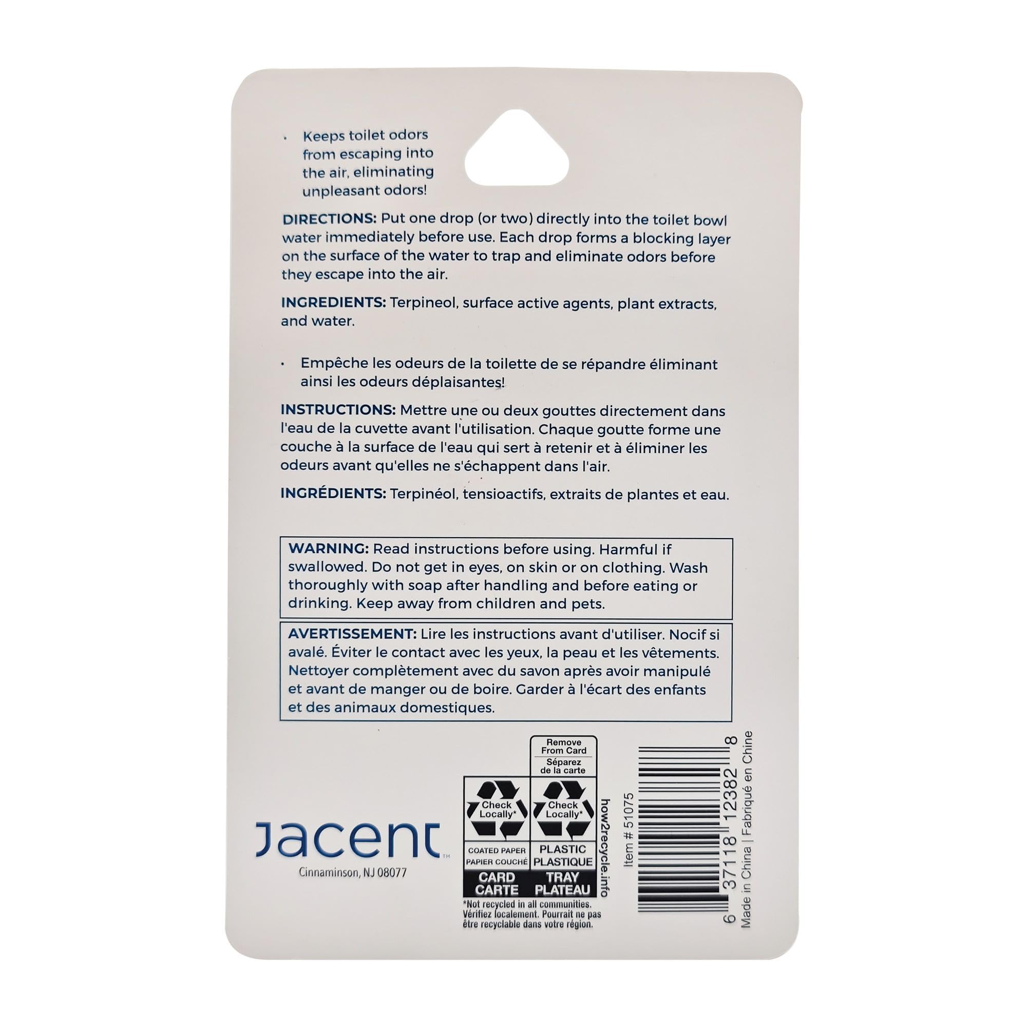 Jacent Fresh Flush Fresh Drop, Toilet Drops, Odor Eliminating Drops For Toilets, Forest Fresh Scent, Toilet Freshening Drops For Odors, Compact Easy