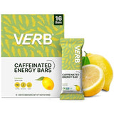 Verb Caffeinated Energy Bars Lemon (26g, Pack of 16) 110-Calorie Delicious Low Sugar Energy Bar - Vegan Gluten Free On-the Go Snack with 80mg Green