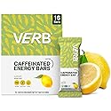 Verb Caffeinated Energy Bars Lemon (26g, Pack of 16) 110-Calorie Delicious Low Sugar Energy Bar - Vegan Gluten Free On-the Go Snack with 80mg Green