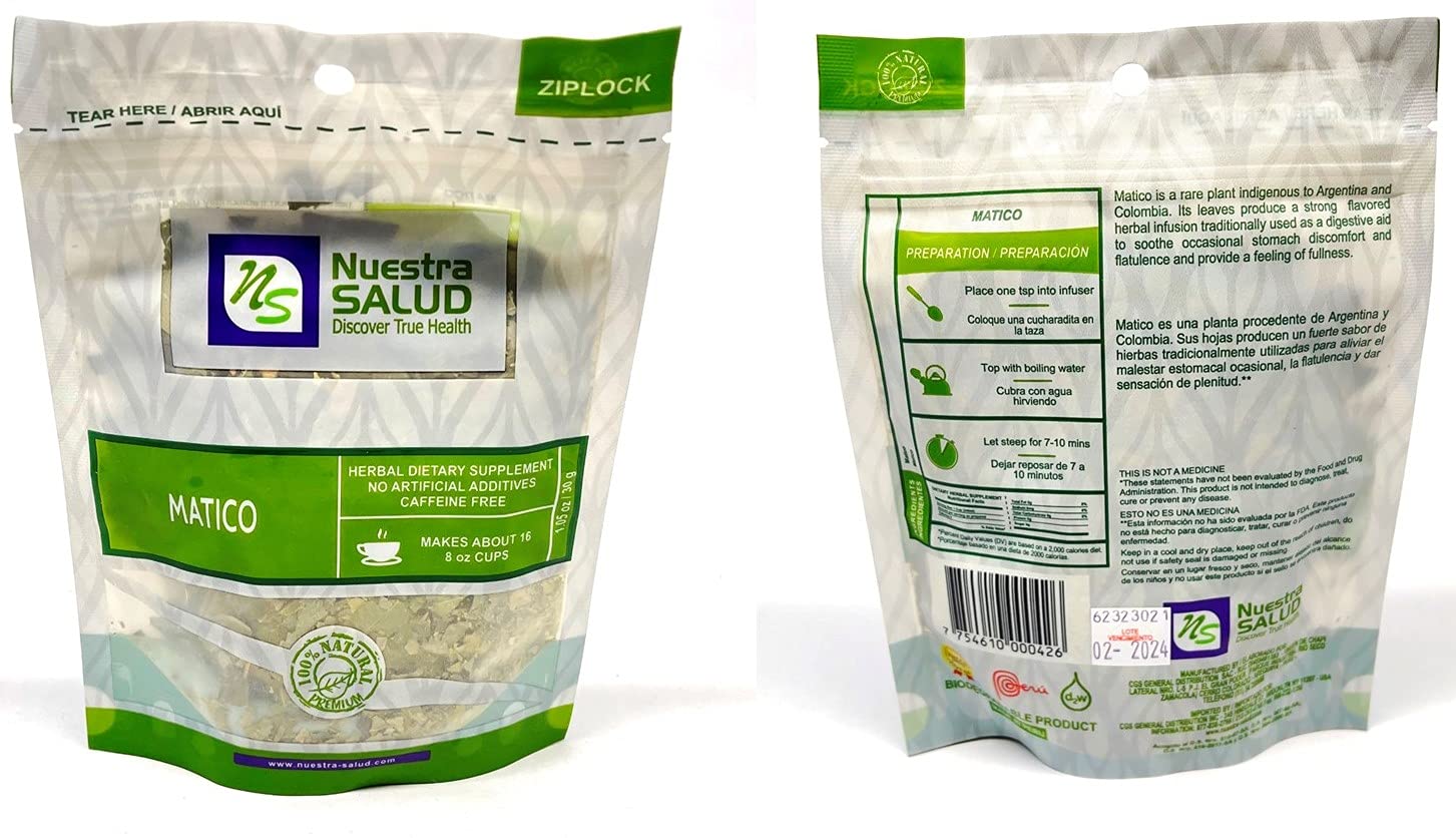 Matico Tea Herbal - Hierba Matico Value Pack (90g) Piper aduncum Herb 100% Natural Caffeine Free Tea