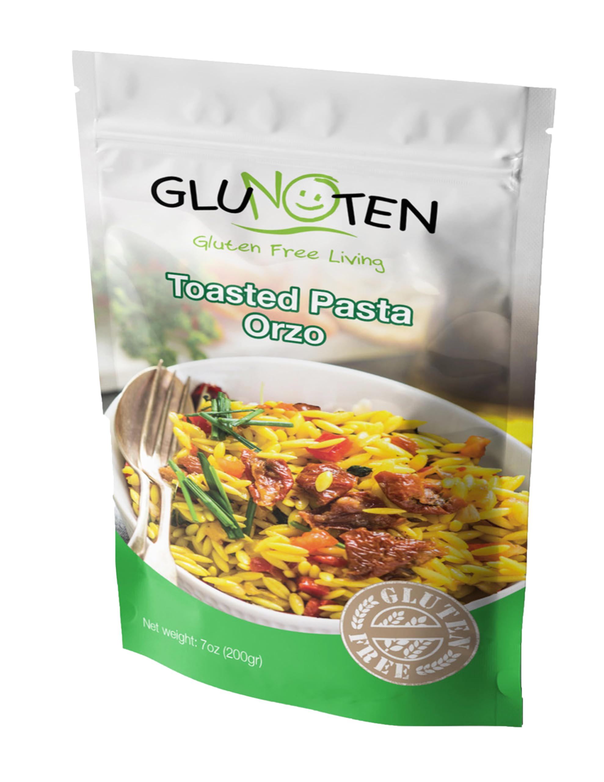 Gluten Free Toasted Pasta Orzo (Kosher, Dairy Free, Nut Free)
