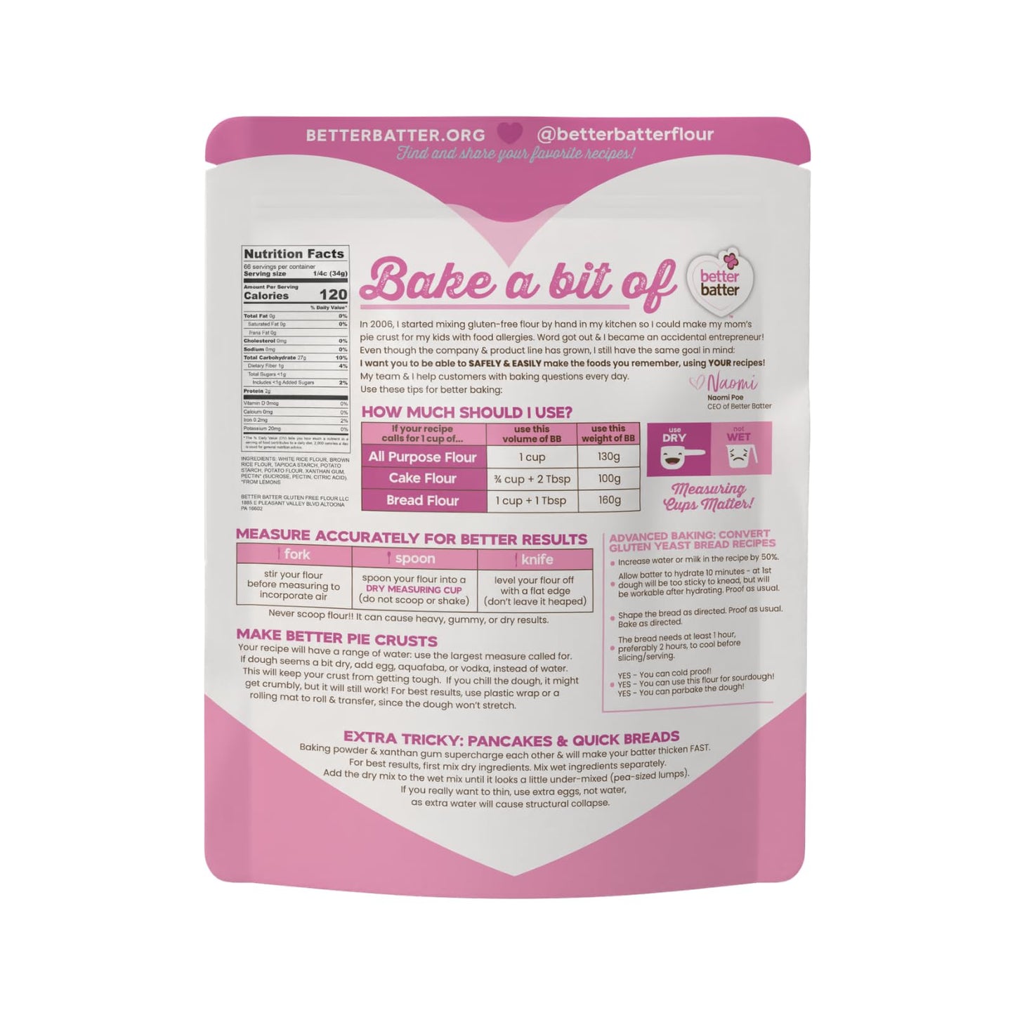 Better Batter Original Blend Multipurpose Gluten Free Flour 5lb - Certified GFCO, Vegan, Kosher, Non-GMO - Top 9 Allergen Free, Award Winning