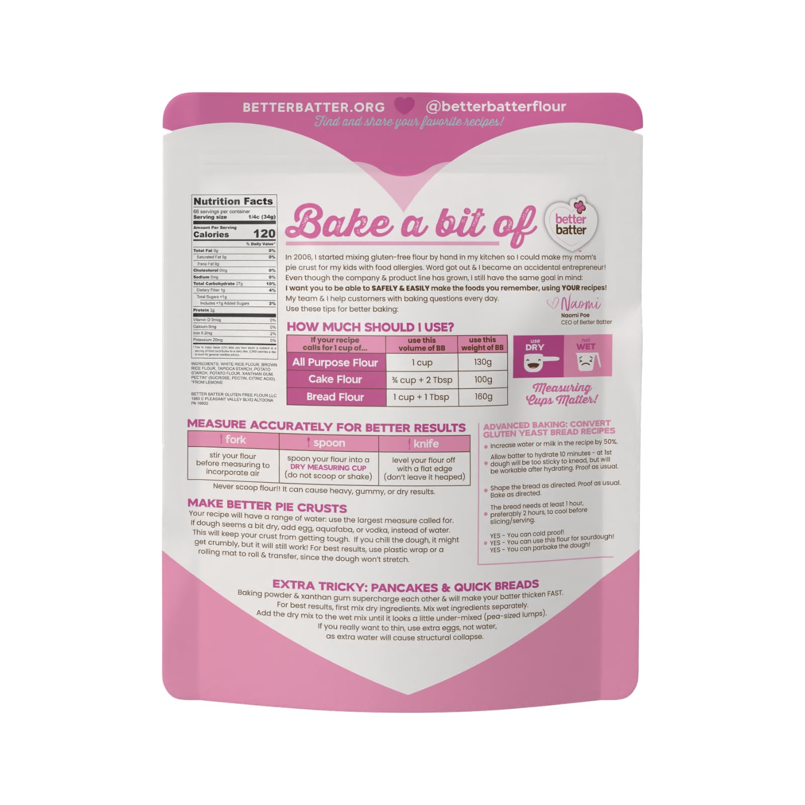 Better Batter Original Blend Multipurpose Gluten Free Flour 5lb - Certified GFCO, Vegan, Kosher, Non-GMO - Top 9 Allergen Free, Award Winning