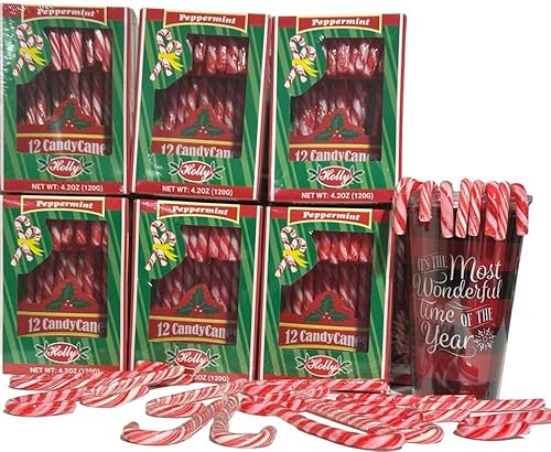 Holiday Candy Canes | (72 Individually Wrapped Peppermint Candy Canes (6 Boxes))