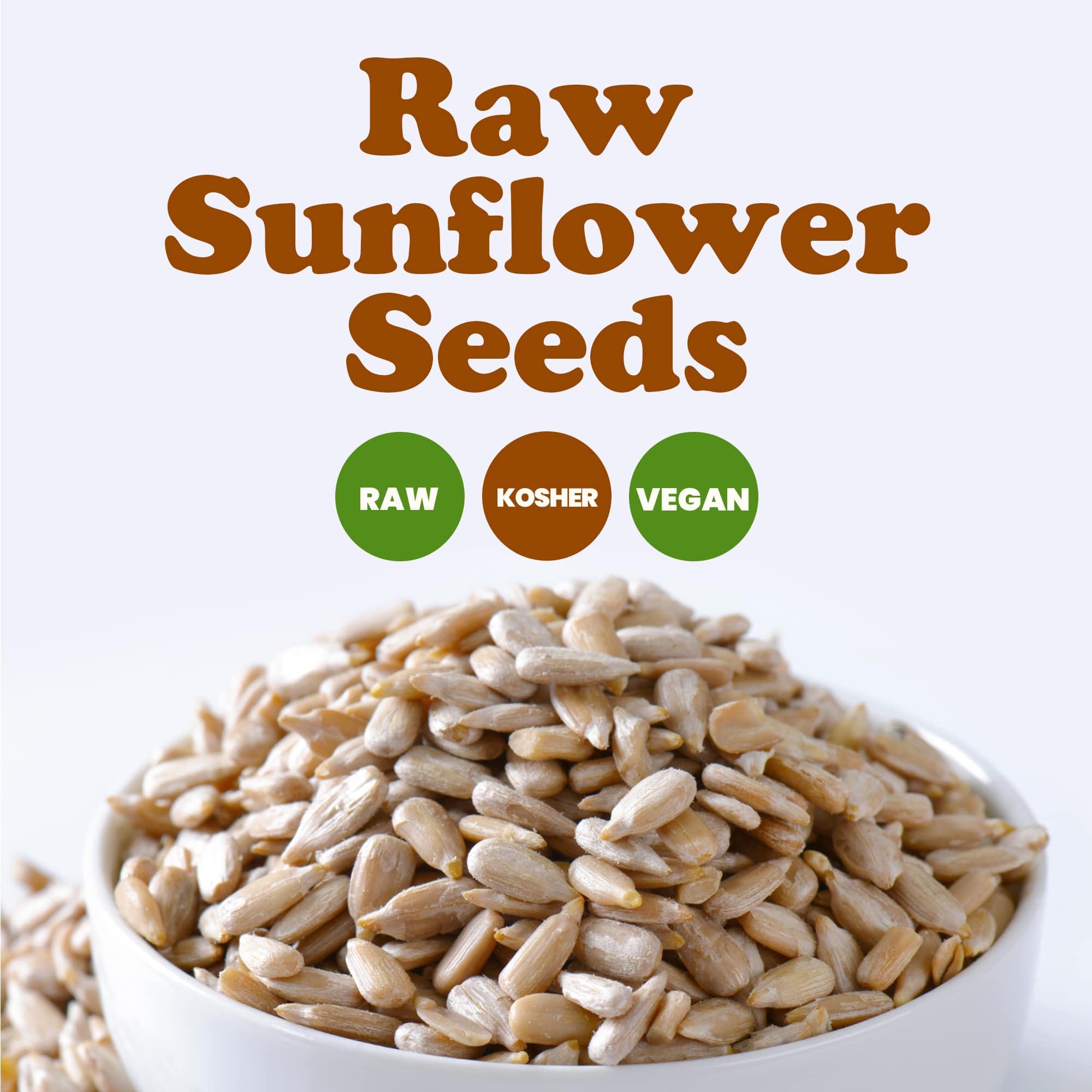 Food to Live Sunflower Seeds, 5 Pounds - Non-GMO Verified, Kernels, No Shell, Kosher, Raw, Vegan, Sirtfood, Bulk