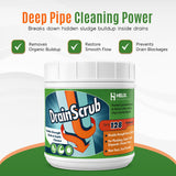 DrainScrub Powder Enzyme Drain Cleaner and Septic Treatment Environmentally Friendly Bacteria Unclog and Deodorize Pipes (2 lbs)
