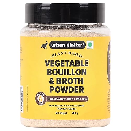 Urban Platter Vegetable Bouillon & Broth Powder | 7.05 Oz (200g) | Vegetable Stock to Your Favorite Soups, Stews, Sauces & Risottos | Gourmet Broth