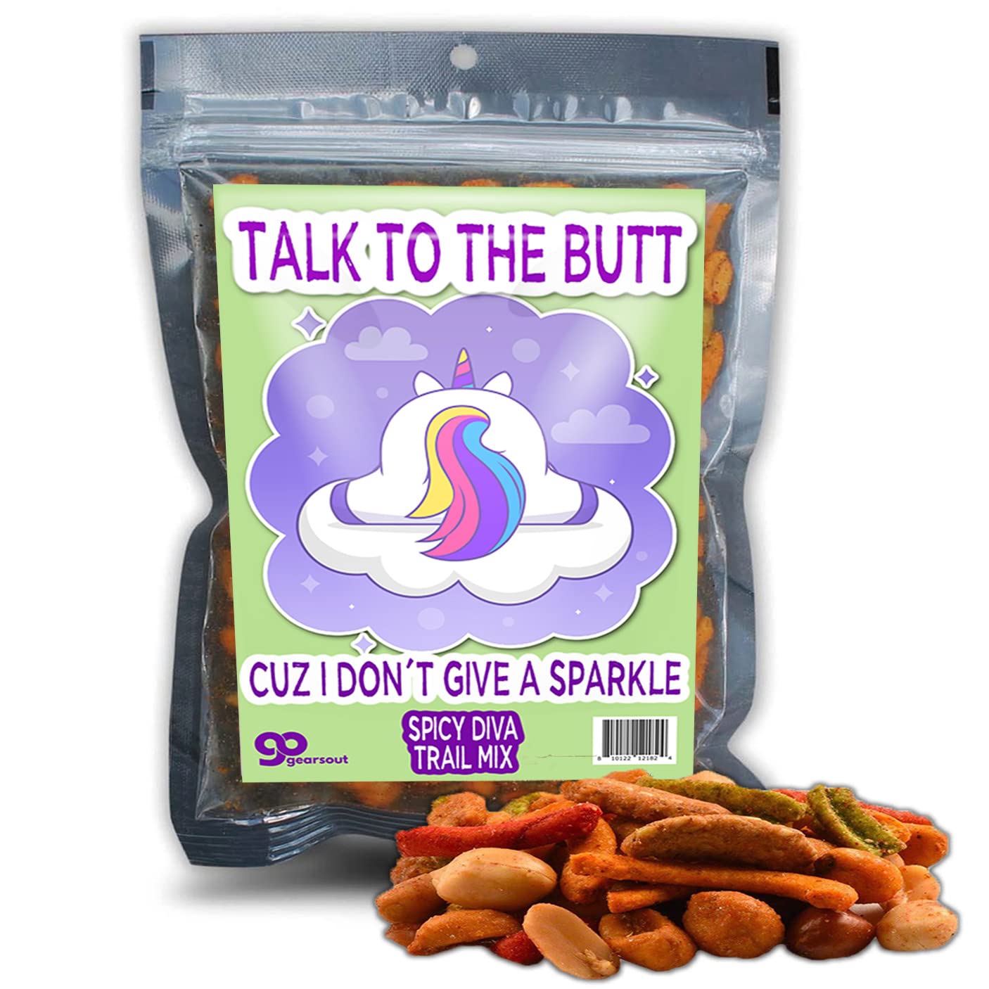 Talk to the Butt Trail Mix - Fun Unicorn Lovers Gift for Girls - Sassy Stocking Stuffer for Your Diva Teen - White Elephant Present - Funny Gag Gifts
