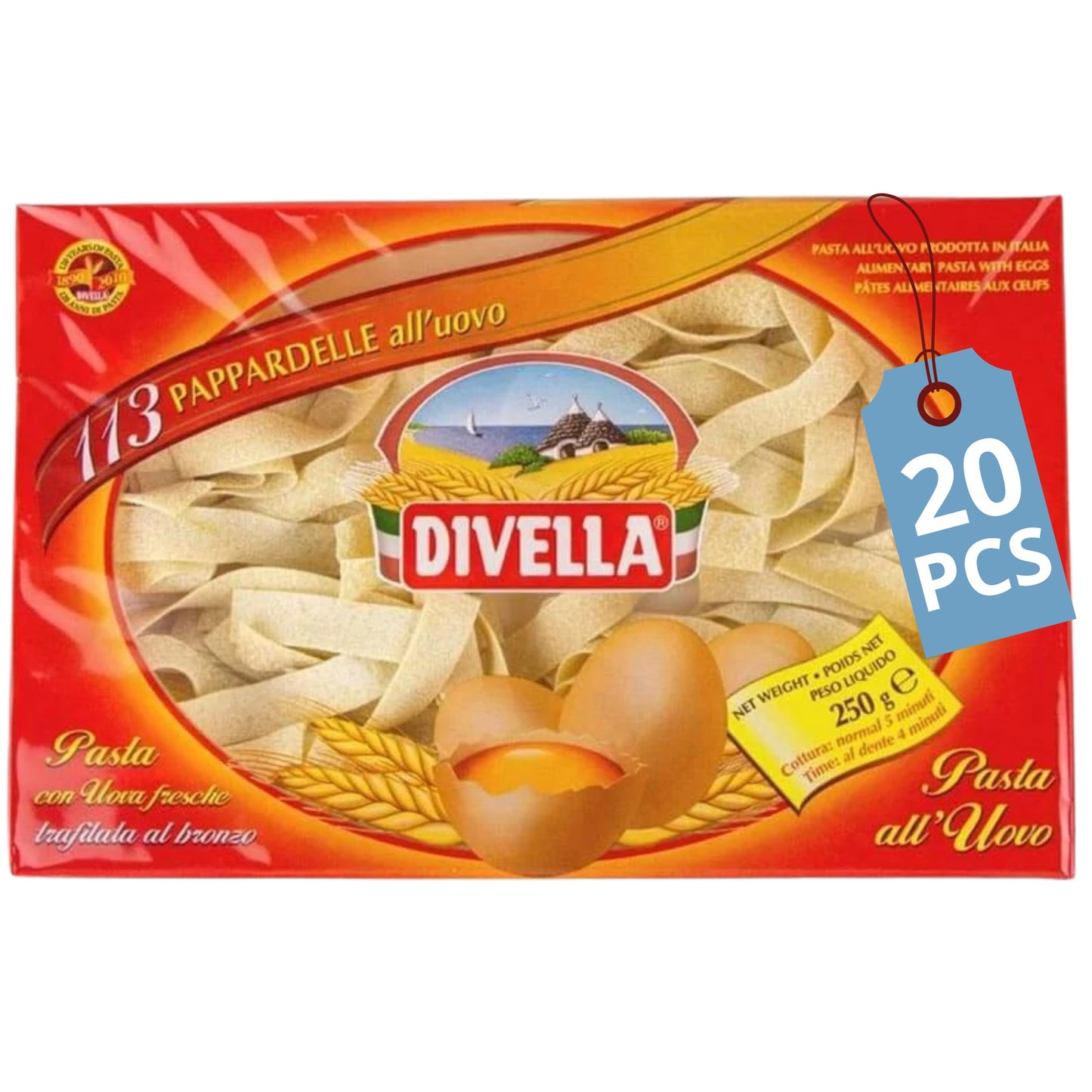 Egg Pappardelle Pasta Divella 1 lb bags (20)