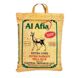 Al Afia Basmati Sela Rice Supreme Quality Extra Long Super Basmati Sela Rice, 10 lb (4.54 kg), Non GMO, Extra Long Basmati Rice, Vegan, Gluten Free, BPA Free, Zip Lock Bag, Dried Grains, Fresh White Rice