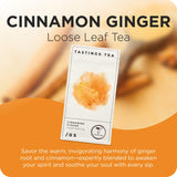 Tastings Tea Cinnamon Ginger Loose Leaf, 8 oz | Winter Warming Herbal Spice Blend for a Seasonal Brew | Natural Antioxidants for Wellness | Small