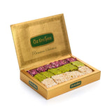 Rose & Pistachio Baklava Style Turkish Delight - Hazelnut Cream, Chocolate & Rose Petal Lokum Candy Box, Gourmet Turkish Sweets, 17.6 oz (500g)