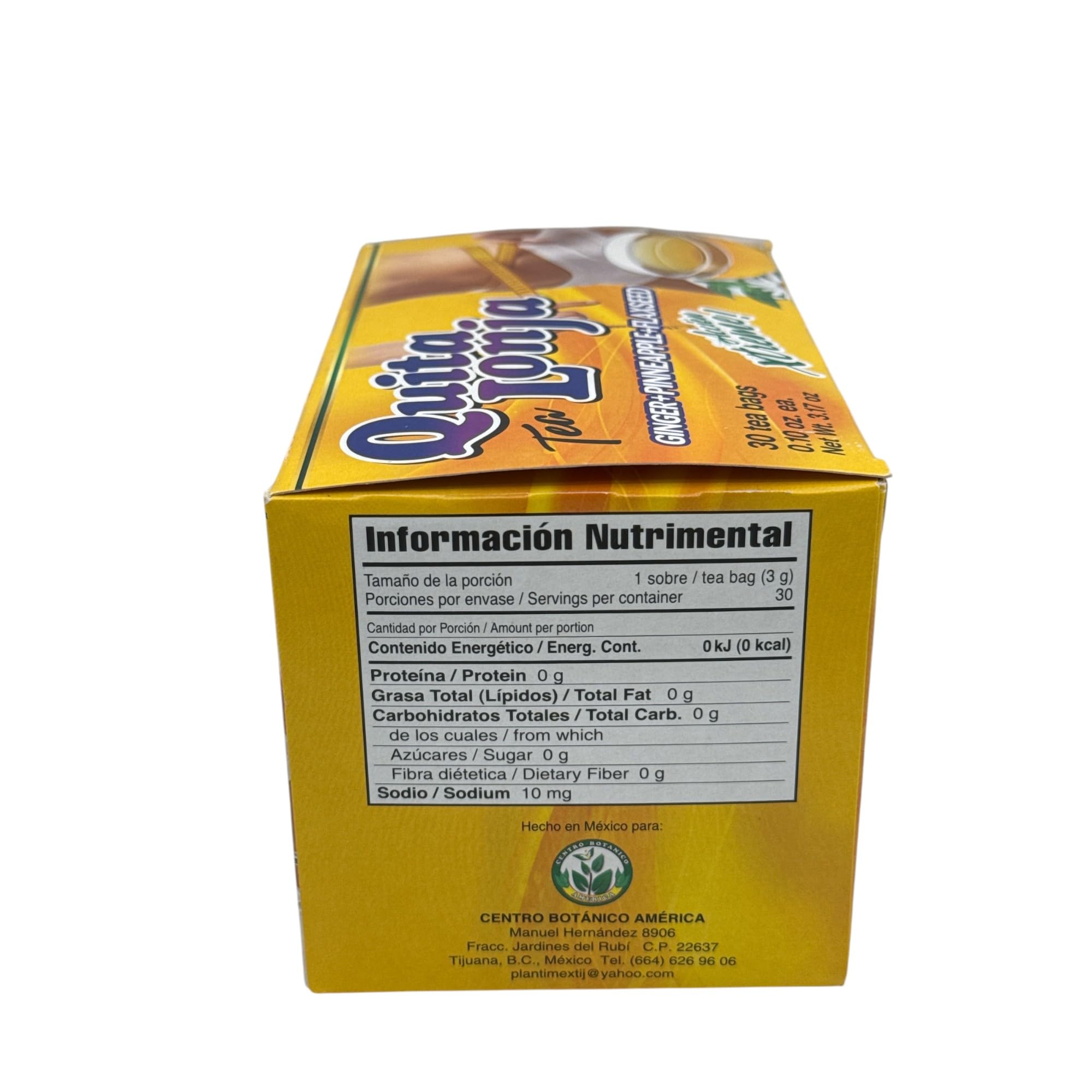Ginger, pinneapple+ flaxseed TEA (TÉ de jengibre, piña y linaza 30 tea bags) Quita Lonja, Vegan, 100% natural | Accion xtreme