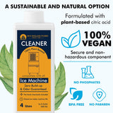 4 Uses Ice Machine Cleaner Maker Descaler, 16.9 fl oz Nickel Safe Ice Maker Cleaner Solution - Cleaning Kit Compatible with Major Brands (GE Opal