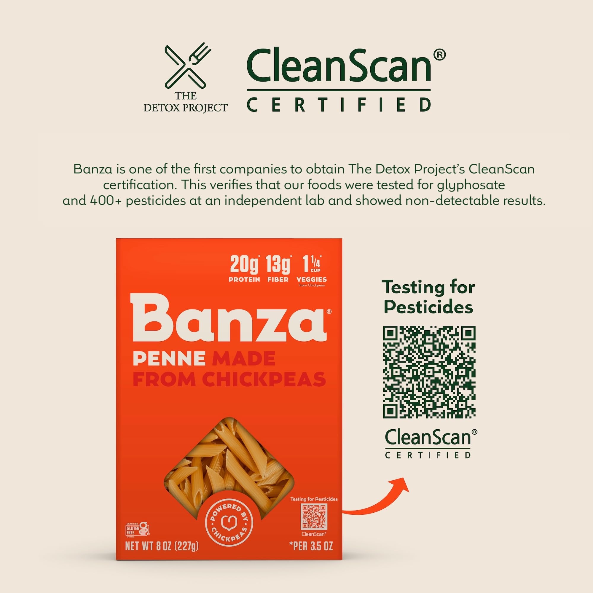 BANZA Pasta Angel Hair Chickpea, 8 OZ