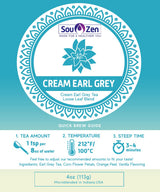 Sou Zen Cream Earl Grey 4oz (113g) Loose Leaf Tea | Premium Quality Tea Leaves and Ingredients | Creamy Vanilla Taste and Naturally Organic