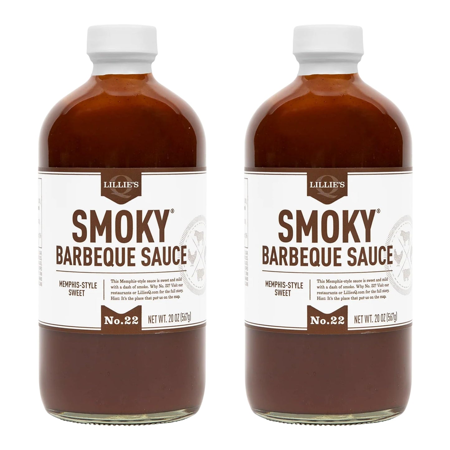 Lillie's Q - Smoky Barbeque Sauce, Gourmet BBQ Sauce, Sweet Brown Sugar BBQ Sauce, Mild Smoky Flavor, Premium Ingredients, Made with Gluten-Free