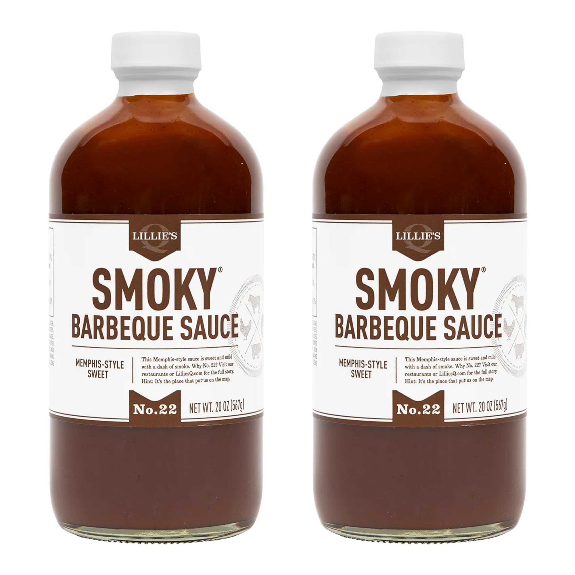 Lillie's Q - Smoky Barbeque Sauce, Gourmet BBQ Sauce, Sweet Brown Sugar BBQ Sauce, Mild Smoky Flavor, Premium Ingredients, Made with Gluten-Free